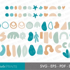 Boho Earring Shapes SVG - Mix and Match Earrings, Laser Cut Earring SVg, Glowforge Earring SVG Cut Files, interchangeable SVG file