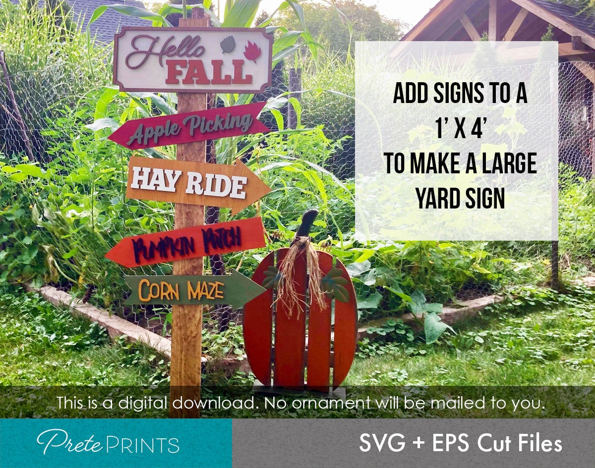 Fall Direction Sign Halloween + Fall Directional Sign - Halloween Sign SVG, Hello Fall Sign ...