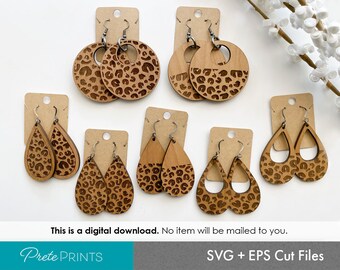 Leopard Print Earring SVG Bundle – Laser Cut Files (Digital Download)