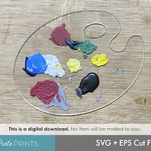 Painting Palette SVG artist's palette cut file, Glowforge svg, Painting board, Palette Silhouette svg zdjęcie 3