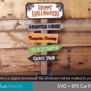 Halloween Fall Directional Sign Halloween Sign SVG, Hello Fall Sign SVG ...