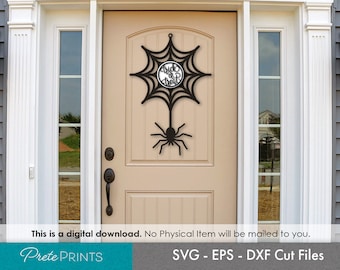 Spiderweb Door Sign Cut File - Digital Download, Halloween Sign SVG, Welcome Sign SVG, Glowforge Laser Cut sign svg, glowforge Halloween