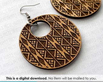 Southwest Pattern Earrings SVG D4 - Digital Download, Laser Cut Earring Files, Earring SVG File, Western Earrings, Laser engrave Earrings