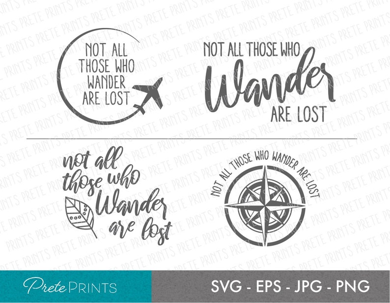 Wander Bundle Quote svg Quote Cut file Not all those who | Etsy