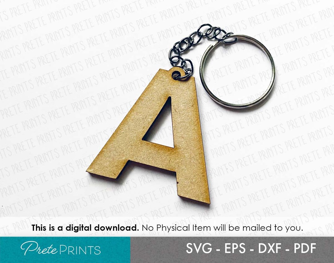 Personalize Letter Keychain SVG Keyrings Template Svg, Keychain Blanks