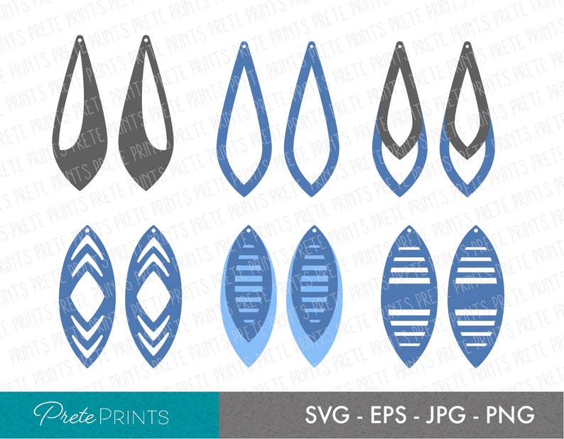 Download Earrings Bundle svg eps dxf png Earring SVG Bundle | Etsy