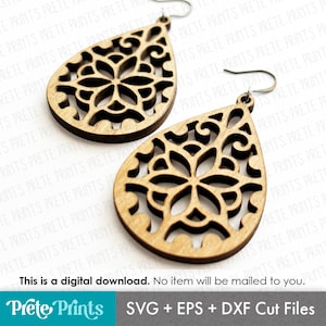Boho Design 4 Earring SVG - Digital Download, Earring Template SVG, Laser Cut Earring Files, Earring SVG File, Laser Earring File, intricate