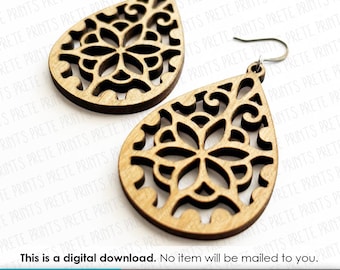 Boho Design 4 Örhänge SVG - Digital Nedladdning, Örhänge Mall SVG, Laserskurna Örhänge Filer, Örhänge SVG Fil, Laser Örhänge Fil, Intrikat