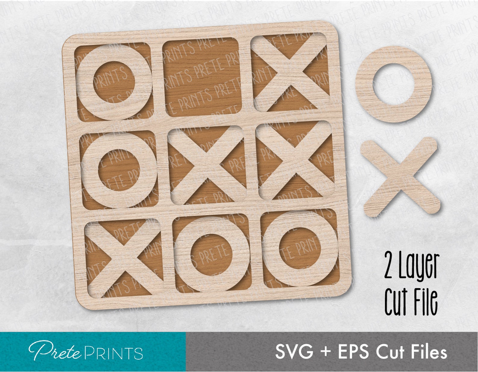 Tic Tac Toe Game Laser Cut SVG Glowforge Laser Cut files | Etsy