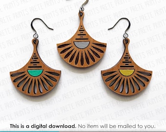 Fanned Out Boho Earrings SVG - Digital Download, Laser Cut Earring Files, Earring SVG File, Boho Pattern Earrings, Laser engrave Earrings