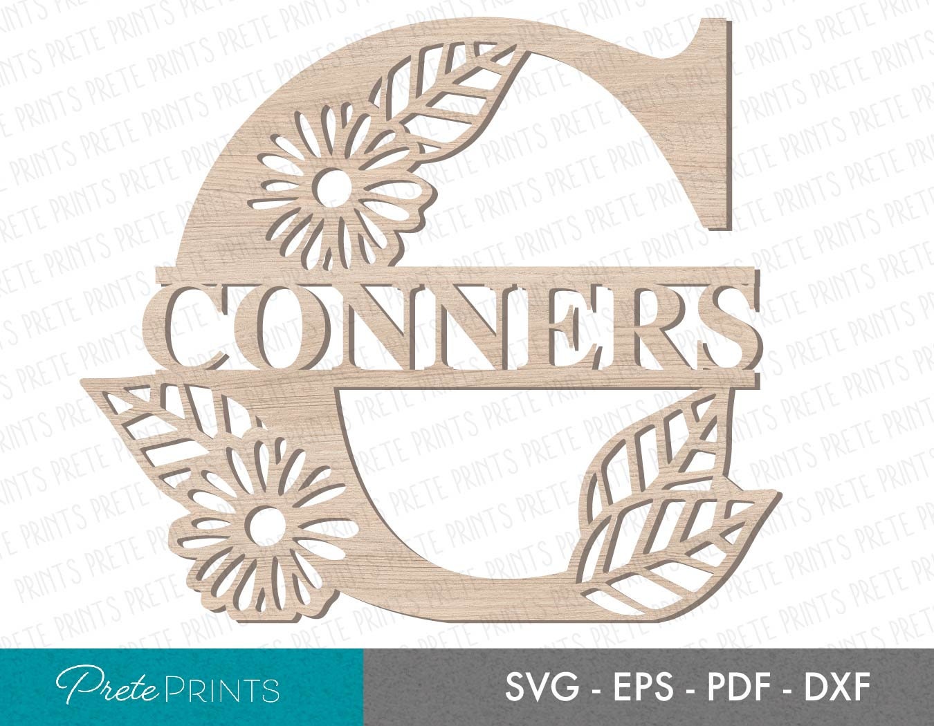 CNC Monogram SVG - CNC Router Cut File, Split Letter Wood Cut File ...