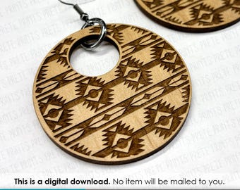 Southwest Pattern Earrings SVG D2 - Digital Download, Laser Cut Earring Files, Earring SVG File, Western Earrings, Laser engrave Earrings