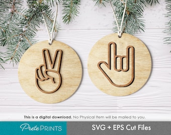 サイレントシンフォニー - ASL I Love Youサインオーナメント、手話