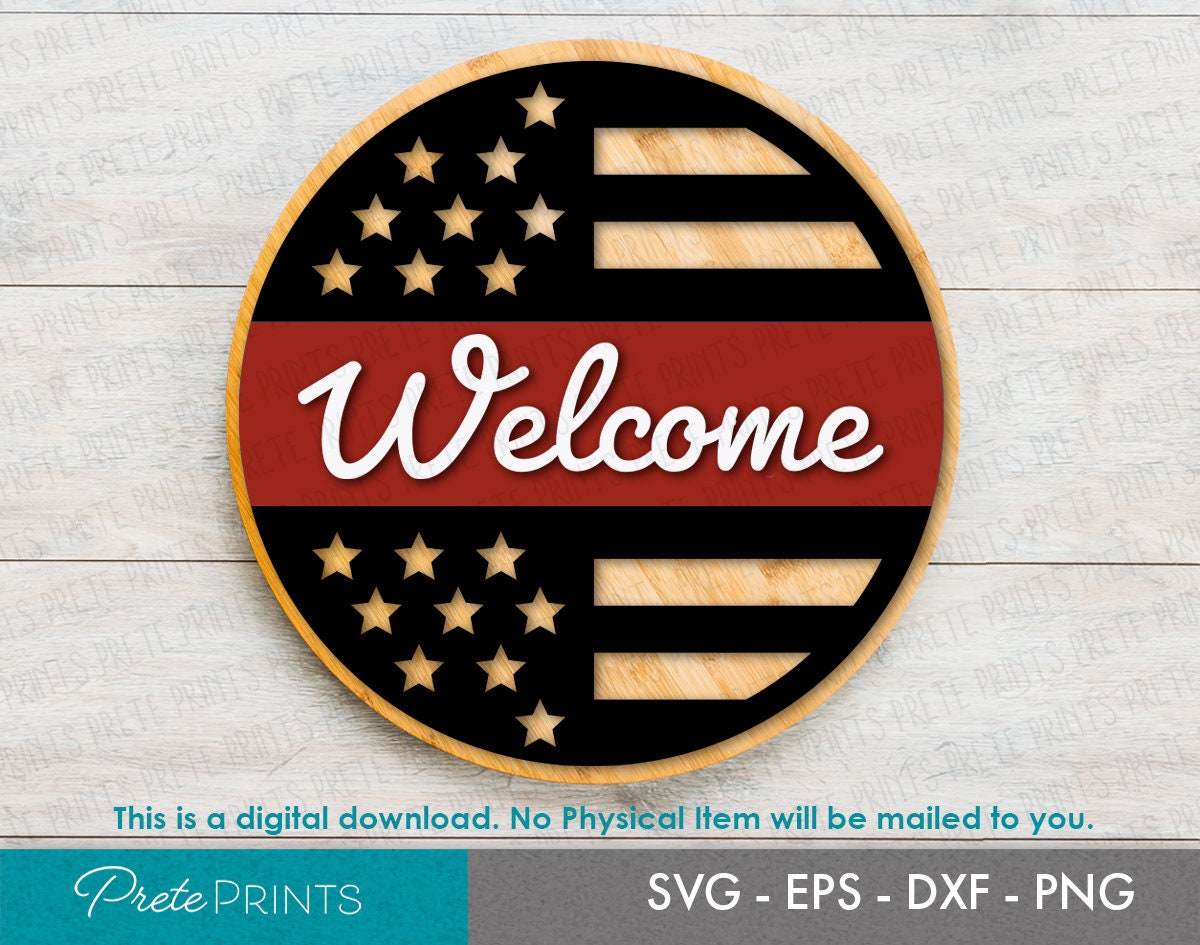 Welcome Sign Laser cut circle sign Home Sweet Home Sign Round Wood Sign SVG Glowforge Laser Cut Glowforge SVG glowforge circle svg