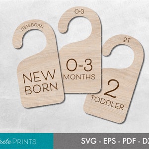 Baby Closet Organizer SVG - Baby Closet Dividers, Baby Shower Cut file, Glowforge Baby Gifts