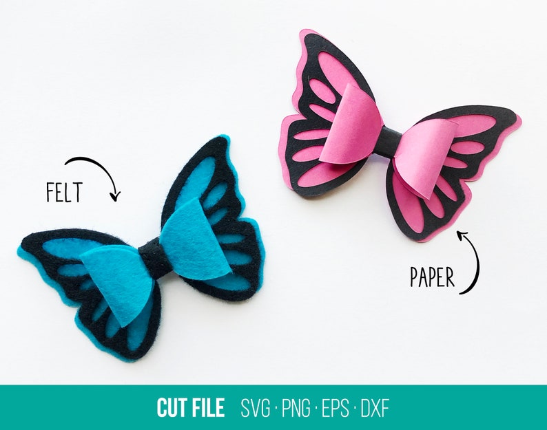 Download Butterfly Bow Template svg eps dxf Bow Cut File Cricut | Etsy