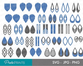 Zestaw kolczyków SVG - Kolczyki SVG Cricut, Szablon kolczyków SVG, Szablon cięcia kolczyków, Kolczyki Cricut SVG, Zestaw biżuterii SVG, Cricut SVG