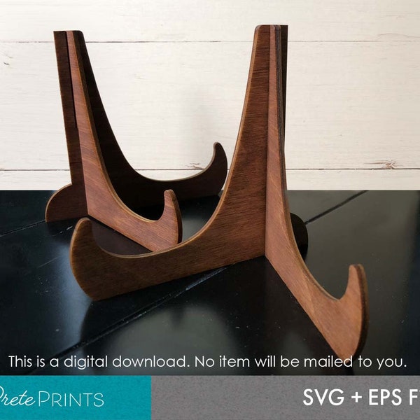 Laser Cut Easel Display Stand -  SVG file for Glowforge, Glowforge Cut file, Wood Display stand, Sign Holder cut file