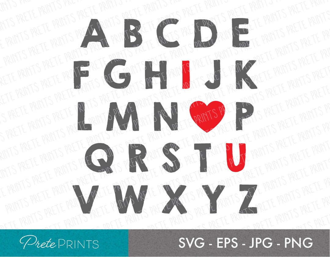 ABC I Love You Svg, Png Alphabet Valentines Svg, Valentines Day Svg