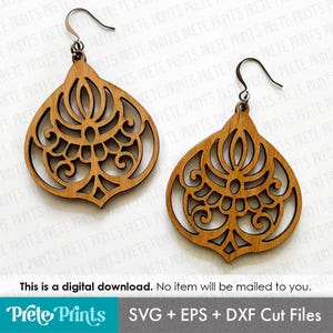 Boho Earrings D1 SVG - Digital Download, Glowforge Earring SVG, Laser Cut Earring Files, Earring SVG File, Bohemian Style Earring svg