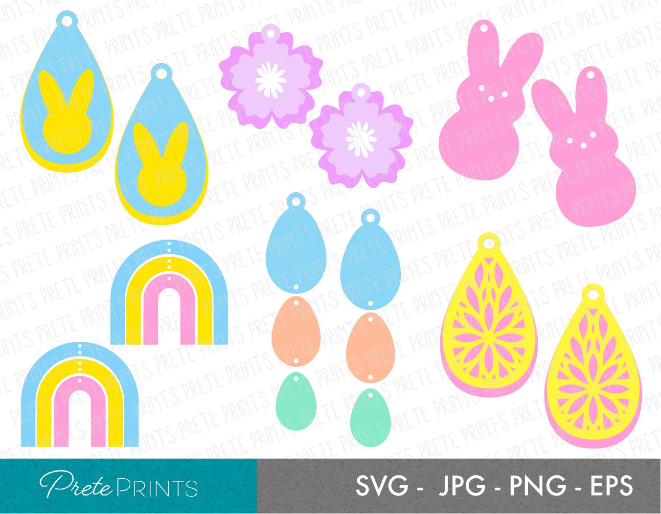 Easter Earrings SVG Bundle Spring Earrings Svg Jpg Png Etsy