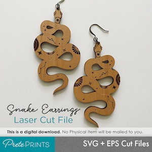 Brincos de cobra cósmica SVG - download digital, brinco Glowforge SVG, arquivos de brinco cortados a laser, arquivo SVG de brinco, brincos de serpente