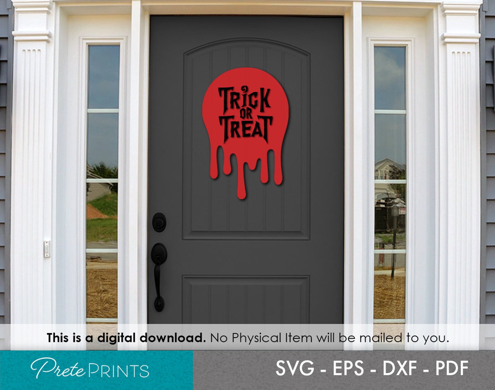 Trick or Treat Door Sign Halloween Sign SVG Door Sign SVG Etsy