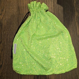 Monedero elástico brillante de color verde neón para bodas, novias, strippers, bailarinas exóticas, monedero con cordón para fiestas rave