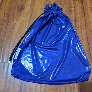 PURPLE Metallic Stretchy Foil Dot Shiny Entertainer Bridal Wedding Bride Stripper Exotic Dancer Money Bag Cash Purse Drawstring Festival