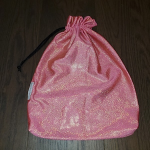 Pink Gold Holographic Shiny Sparkly Entertainer Bridal Wedding Bride Stripper Exotic Dancer Money Bag Cash Purse Drawstring Rave Festival
