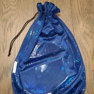 Dark Blue Stretchy Velvet Foil Dot Shiny Entertainer Bridal Wedding Bride Stripper Exotic Dancer Money Bag Cash Purse Drawstring Festival