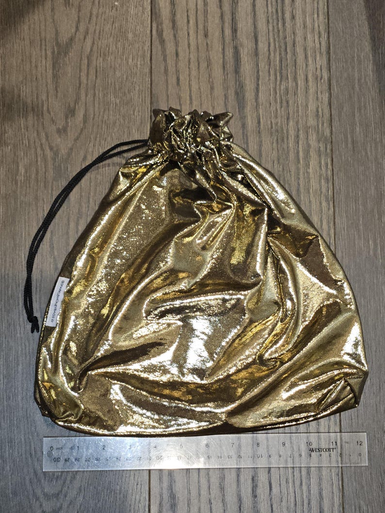 Shiny Dark Gold Foil Dot Pole Dancer Gogo Money Bag Cash Purse ...