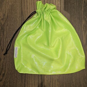 Bolso de mano con cordón para bailarines exóticos, bailarinas, strippers, novias, bodas, festivales, rave, color verde neón, iridiscente, brillante, para artistas