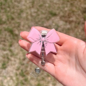 Bow Badge Reel, Pink Badge Reel, Nurse Badge Reel
