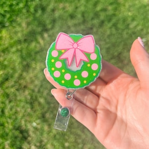 Christmas Wreath Badge Reel, Christmas Badge Reel, Nurse Badge Reel