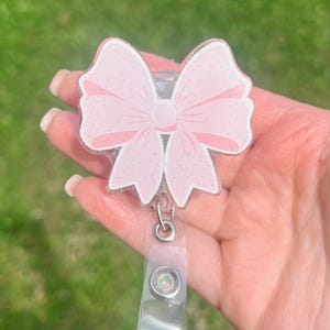 Coquette Bow Badge Reel, Pink Badge Reel, Nurse Badge Reel