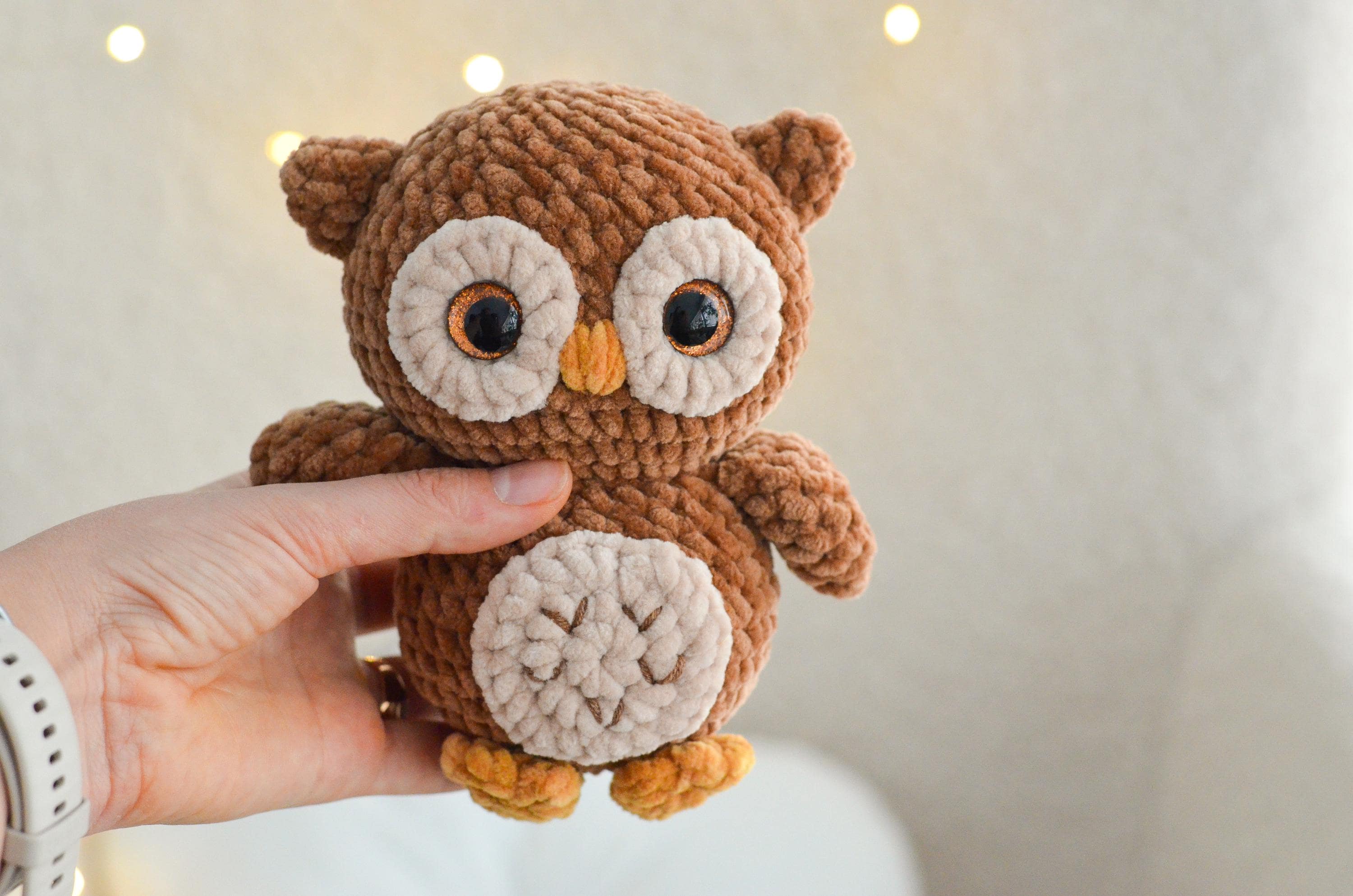 Plushie Crochet Owl Toy - Handmade Amigurumi Owl – Small Brown Owl Gift – Cute Forest An