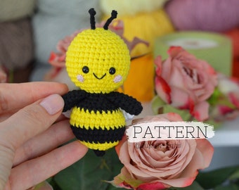 Bee crochet PATTERN Bee amigurumi toy  Easy amigurumi Cute bee Tiny bee Handmade bee PDF Diy digital tutorial Amigurumi star pattern