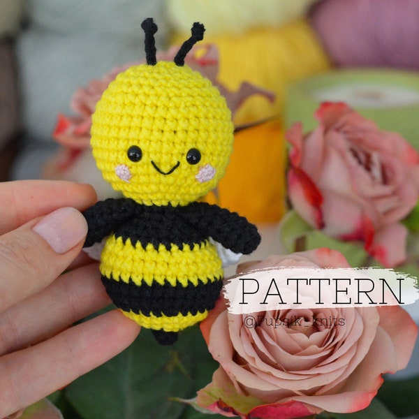 Bee crochet PATTERN Bee amigurumi toy  Easy amigurumi Cute bee Tiny bee Handmade bee PDF Diy digital tutorial Amigurumi star pattern