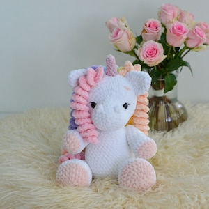 Pastel unicorn toy Unicorn doll Baby girl unicorn Crochet unicorn toy Unicorn plush