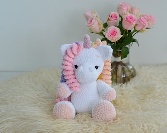 Pastel unicorn toy Unicorn doll Baby girl unicorn Crochet unicorn toy Unicorn plush