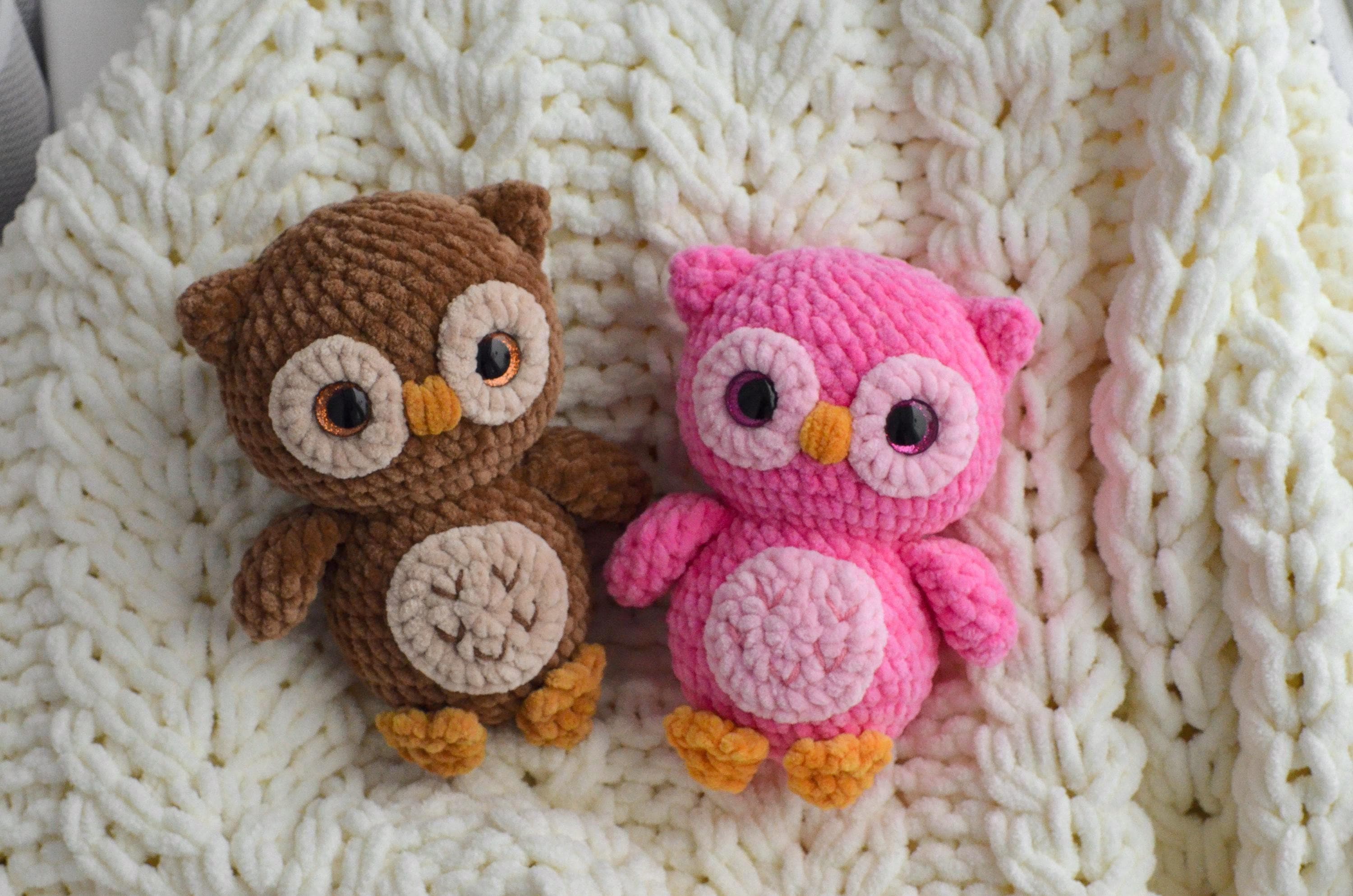 Handmade Crochet Owl Plushie: Brown Amigurumi Forest Animal Decor