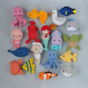 Sea animals baby gift Crochet fish Sea baby shower image 1