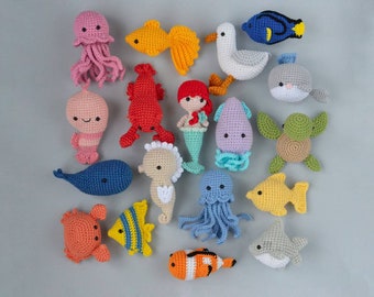 Meerestiere Baby Geschenk Häkelfische Meer Babyparty