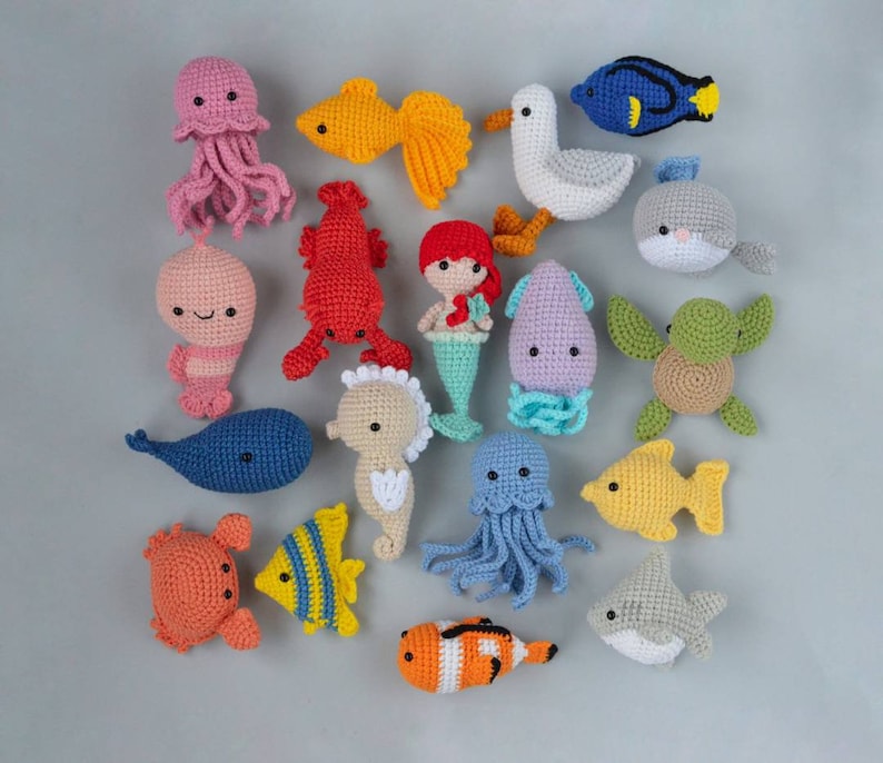 Sea animals baby gift Crochet fish Sea baby shower image 1