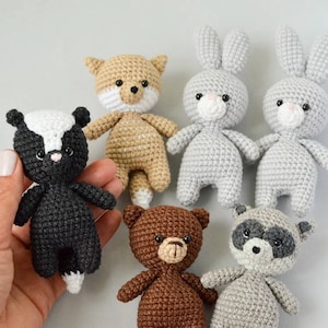 Woodland baby toy Forest animals set Fox baby toy Little bear toy Crochet bunny Stuffed deer Hedgehog gift Sguirrel Owl Raccoon Skunk Moose Skunk