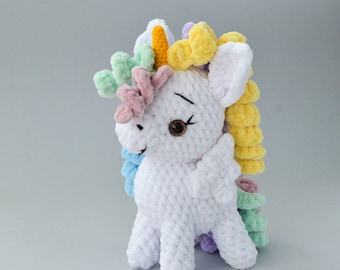 Pastel unicorn toy Small unicorn doll Baby girl unicorn Crochet unicorn toy Unicorn plush