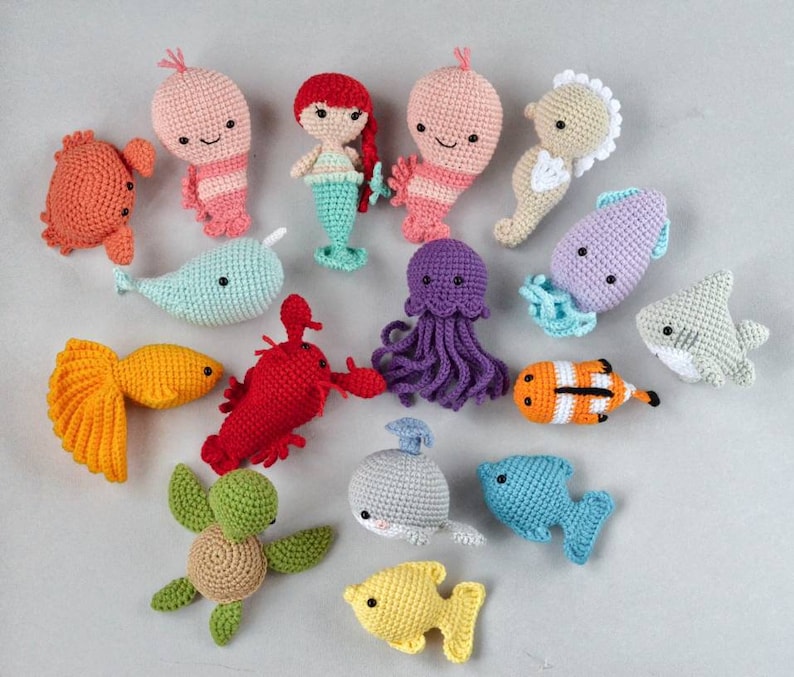 Sea animals baby gift Crochet fish Sea baby shower image 4