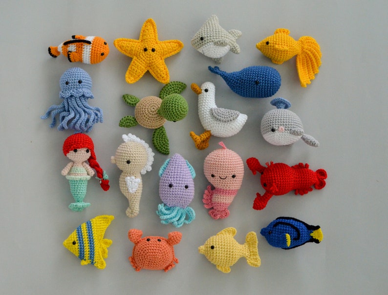 Sea animals baby gift Crochet fish Sea baby shower image 9