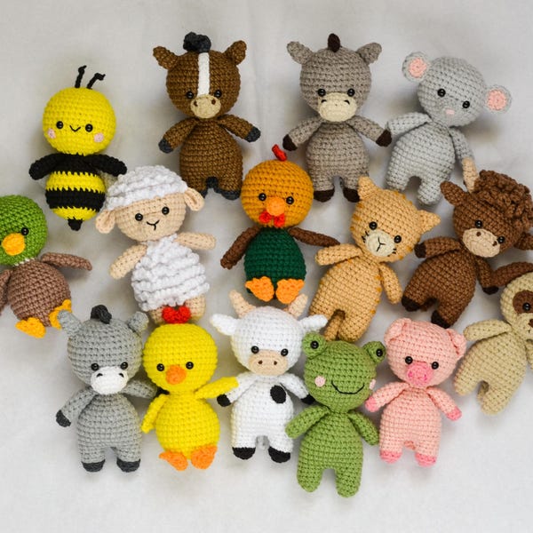Crochet Farm Animals: Handmade Miniature Toys for Baby Mobile